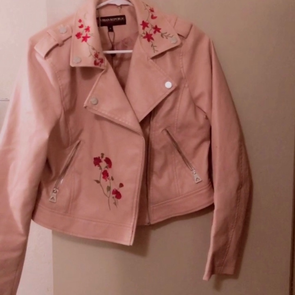 Pink leather jacket